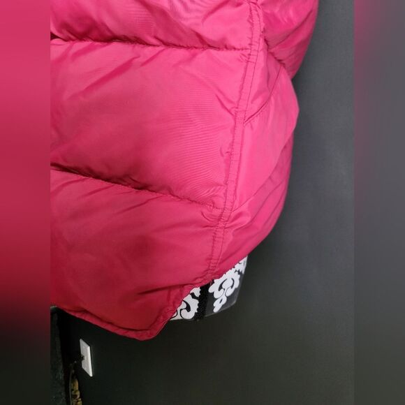 Vintage LL Bean Puffer Vest 90s Pink Wide Channel Snap Closure No Size - Picture 11 of 16